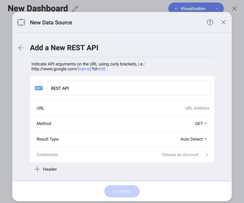 Configure a Rest API data source