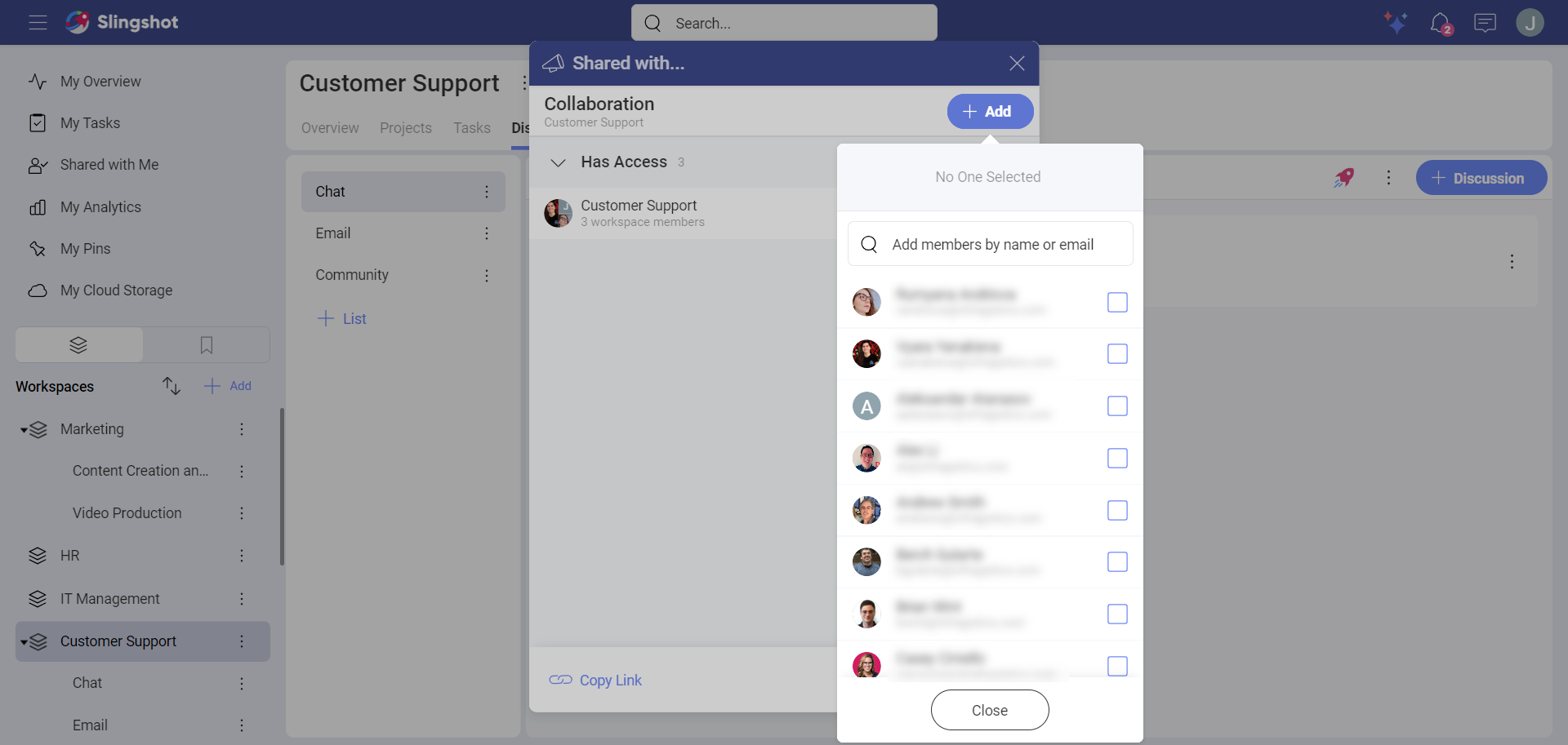 Add users to a discussion through the people picker