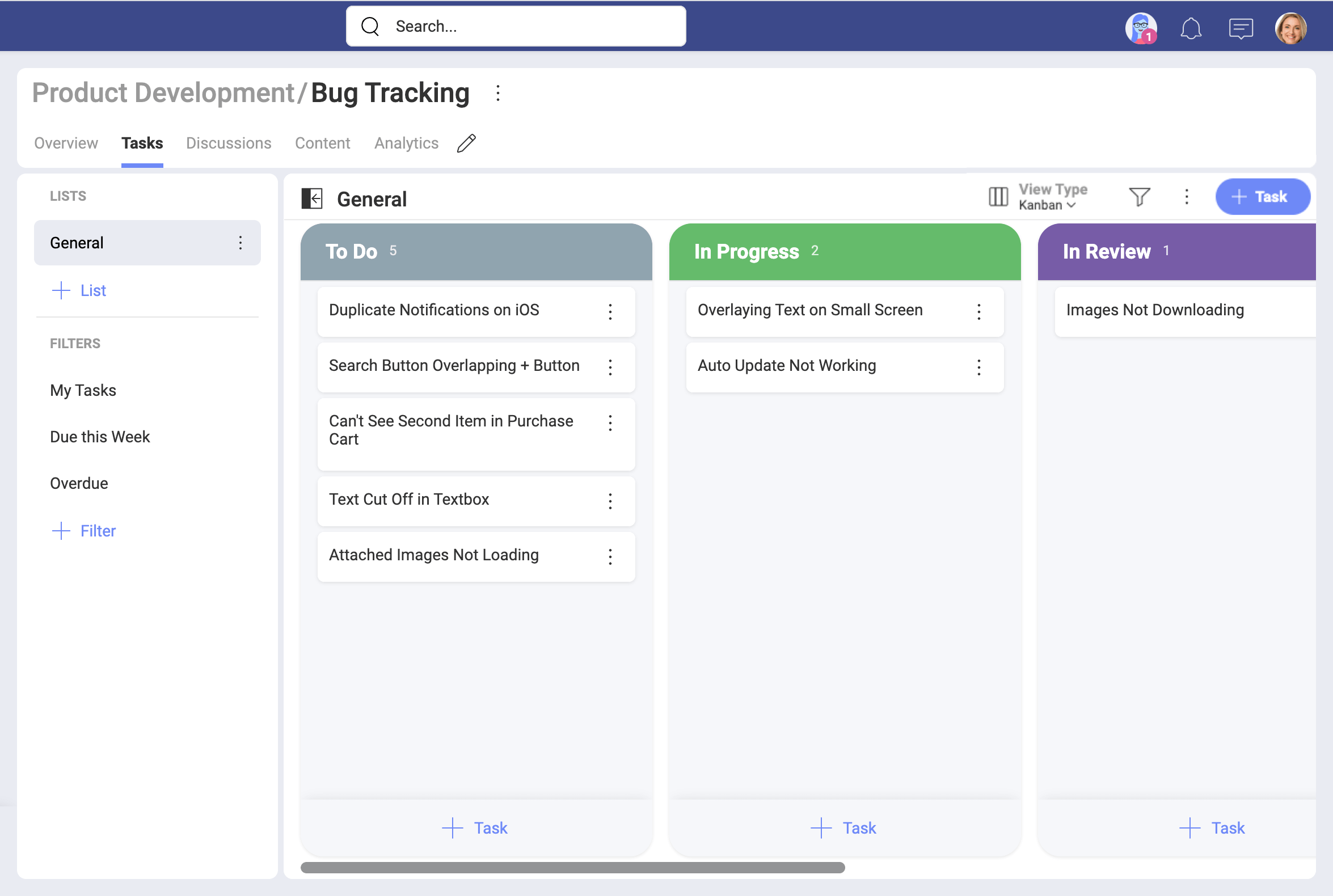 Kanban visualization in Slingshot