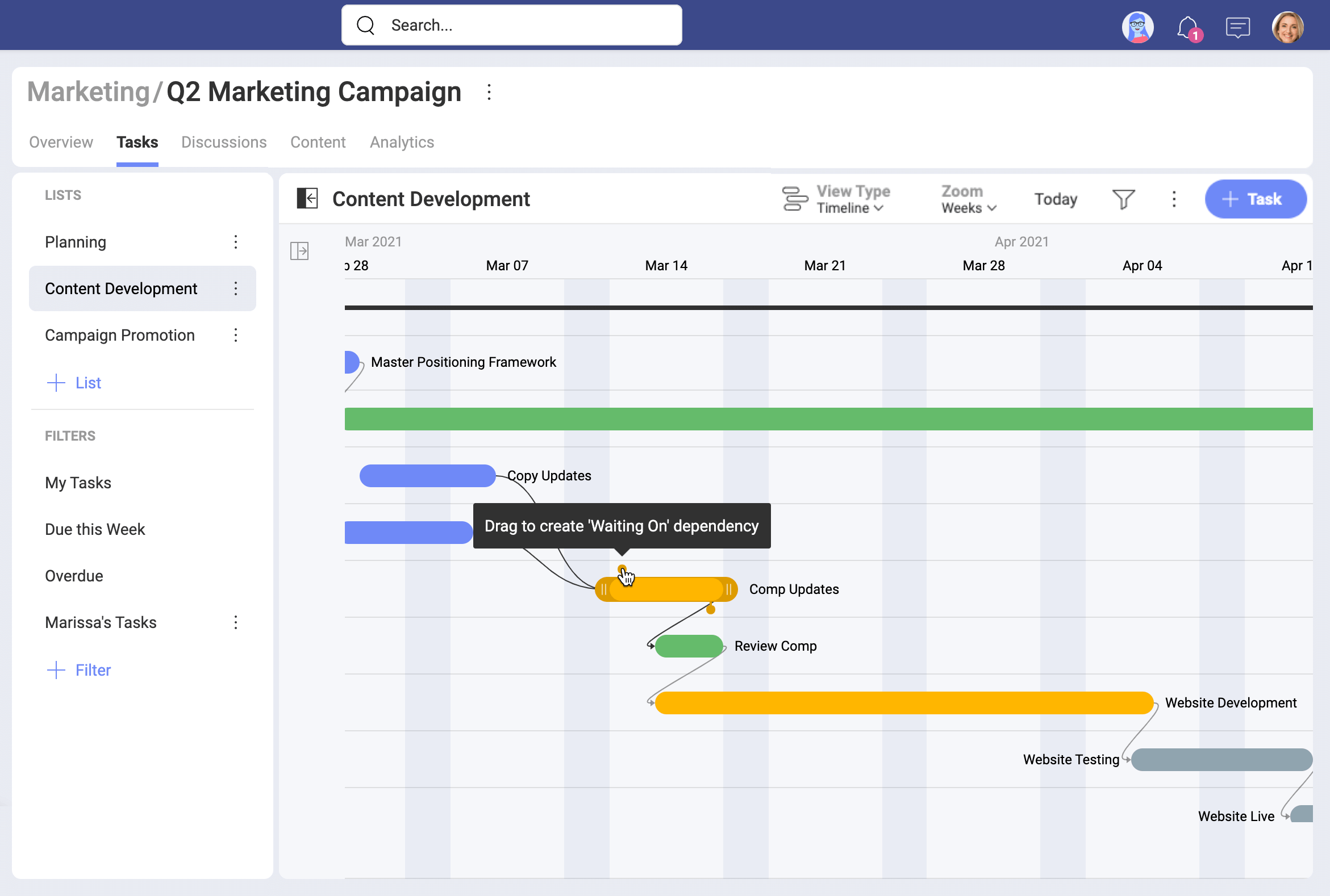 Adjust the Timeline view in Slingshot