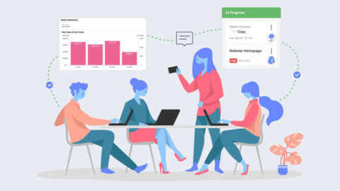 Whitepapers Slingshot featuring running productive teams illustration